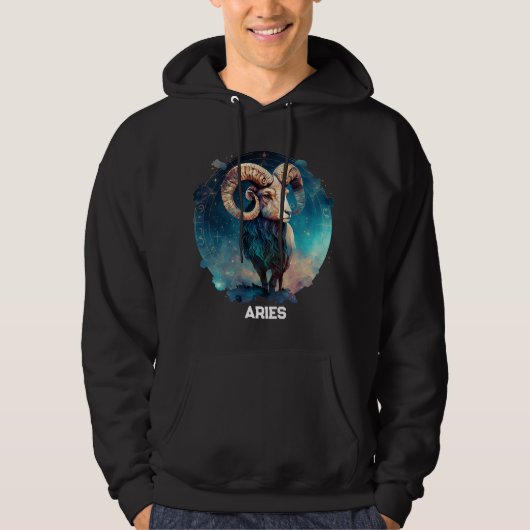 Veste À Capuche Baies personnalisées Zodiac Astrologie Ram Anniver (Devant)