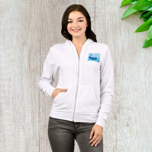 Veste À Capuche Baleine nautique et voilier océan mer bleue