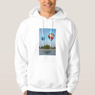 Veste À Capuche Ballons à air chaud au-dessus d'un lac, NZ