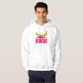 VESTE À CAPUCHE BANANE AVEC TEXTE ROSE (Devant entier)