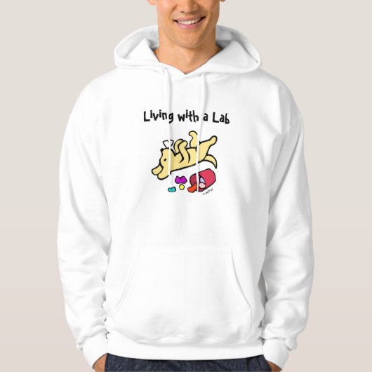 Veste À Capuche Bande dessinée jaune drôle de Labrador (Devant)