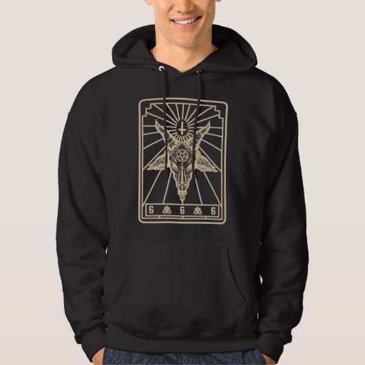 Veste À Capuche Baphomet Tarot Inverted Cross Leviathan Cross Goat (Devant)