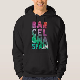 Veste À Capuche Barcelona Espagne Voyage Souvenir Cadeau