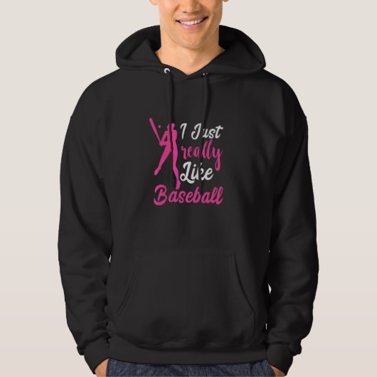 Veste À Capuche Baseball J'aime vraiment l'équipe de softball de b (Devant)
