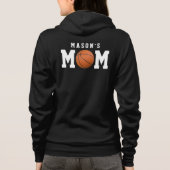 Veste À Capuche Basketball Maman Nom de l'enfant Parent Noir (Dos)