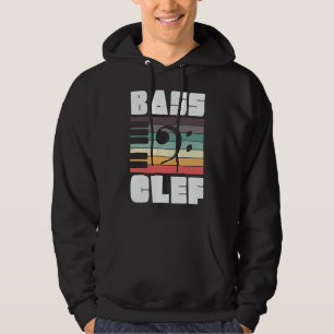 Veste À Capuche Bass Clef Music Retro Vintage Baid Musicien