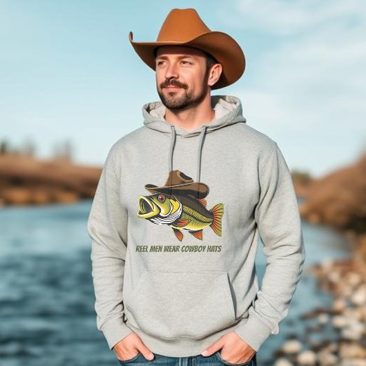 Veste À Capuche Bass Fish Reel Hommes Portent Cowboy Casquettes