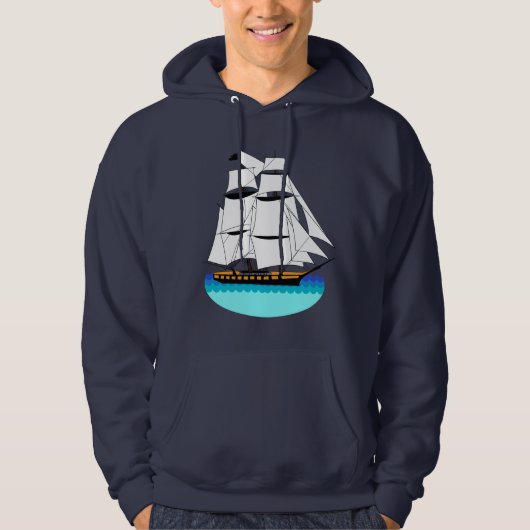 Veste À Capuche Bateau de navigation personnalisable (Devant)
