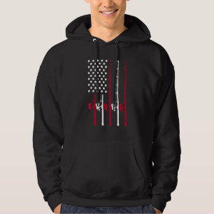 Veste À Capuche Bâton De Pêche Avec Drapeau Américain Pêcheur 4ème