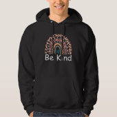 Veste À Capuche Be Kind Cute Graphic Boho Leopard Rainbow Womens K (Devant)