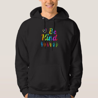Veste À Capuche Be Kind Love Asl Langue des Signes Enseignant non 