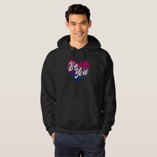 Veste À Capuche Be You Funny Bi Pride Flag Bisexual (Devant entier)