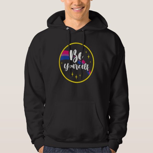 Veste À Capuche Be Yourself Bisexual Rainbow Bi Pride Flag Lgbtq W (Devant)