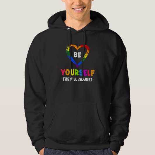 Veste À Capuche Be Yourself They ll Adjust Rainbow Heart Transgend (Devant)