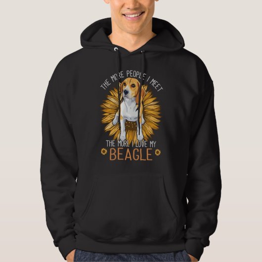 Veste À Capuche Beagle Dogs I Love My Beagle Floral Sunflower (Devant)