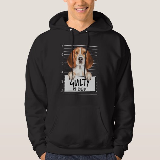Veste À Capuche Beagle Mugshot Coupable Chien (Devant)