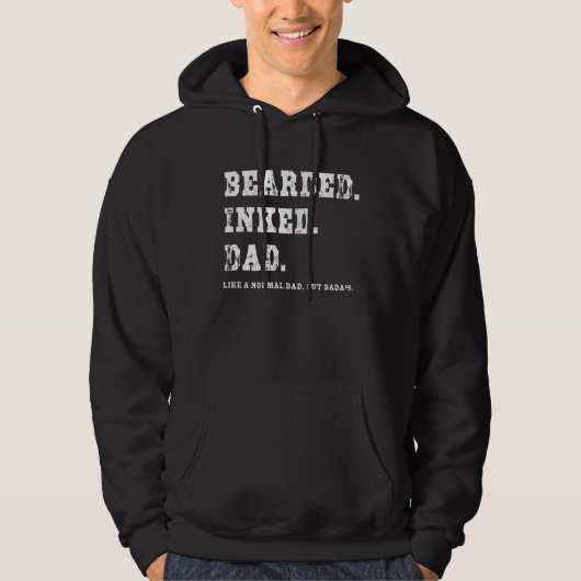 Veste À Capuche Bearded Inked Dad New Baby Announcement Dad Father (Devant)