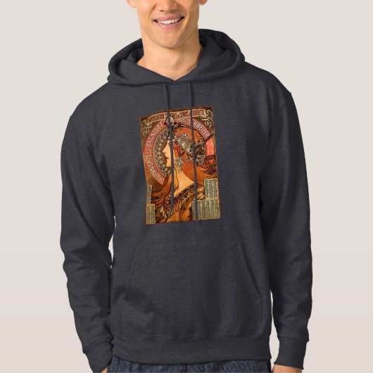 Veste À Capuche Beau profil féminin - Mucha (Devant)