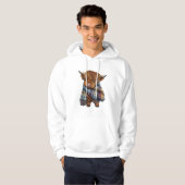 Veste À Capuche Bébé De Vache De West Highland Avec Écharpe Plaid (Devant entier)