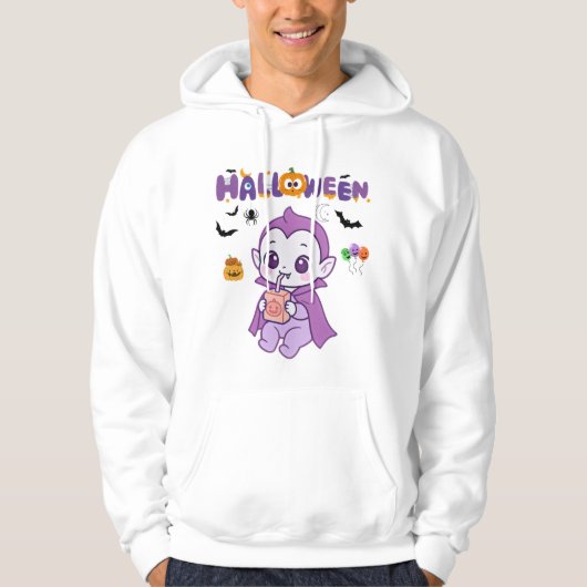 Veste À Capuche Bébé mignon Vampire Halloween Kawaii Design (Devant)