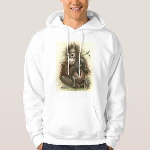 Veste À Capuche Bébé orang-outan avec des feuilles