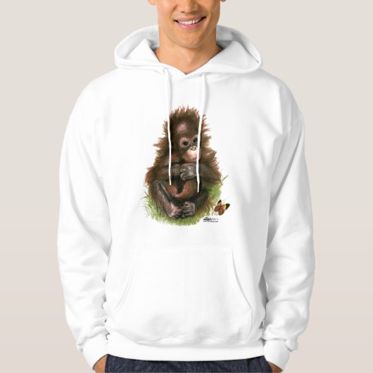 Veste À Capuche Bébé orang-outan et papillon (Devant)