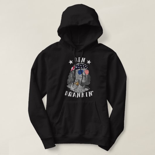 Veste À Capuche Ben Drankin, patriotique américain Ben Franklin 4e (Design devant)
