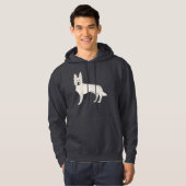 Veste À Capuche Berger allemand blanc Berger suisse Dessin dessiné (Devant entier)