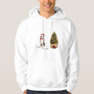 Veste À Capuche Berger australien Chien de Noël drôle avec arbre
