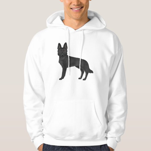 Veste À Capuche Berger noir allemand mignon dessin de chien de des (Devant)