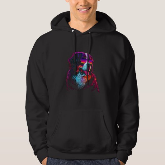 Veste À Capuche Bernese Mountain Dog owner Vaporwave Notorious DJ (Devant)