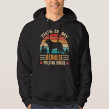 Bernese Mountain Dog Walking Retro Vintage Sunset