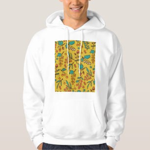 Veste À Capuche Berries sur branches, motif naturel sans soudure.