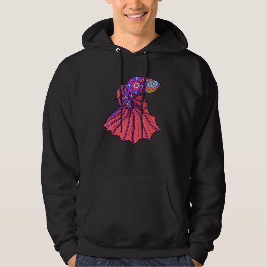 Veste À Capuche Betta Fish Mandala Siamese Combattre les fans de p (Devant)