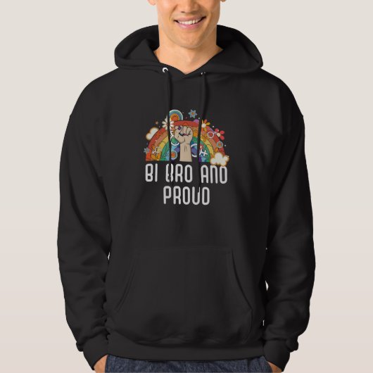 Veste À Capuche Bi Bro And Proud Bisexual Rainbow Pride Bisexualit (Devant)
