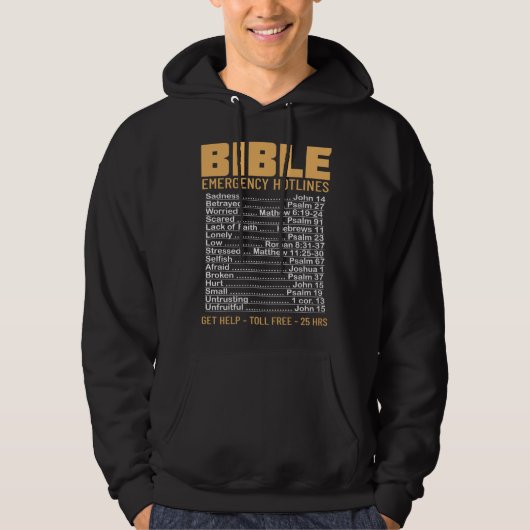 Veste À Capuche Bible Emergency Numbers Verse God Jesus Faith Chri (Devant)
