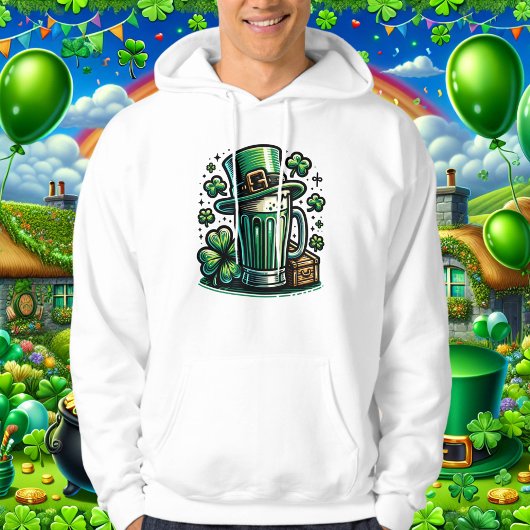 Veste À Capuche Bière verte et Casquette Leprechaun
