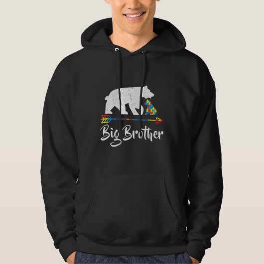 Veste À Capuche Big Brother Bear Sensibilisation sur l'autisme Fie (Devant)