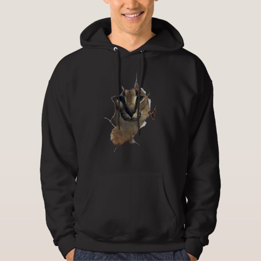 Veste À Capuche Big Floppa Meme Cat (Devant)