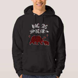Veste À Capuche Big Sis Bear Xmas Rouge Plaid Mappage Famille Chri