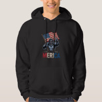 Bigfoot Merica Rock Drapeau Américain Patriotique 