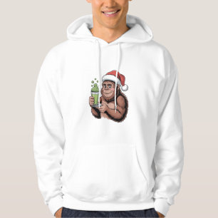 Veste À Capuche Bigfoot Santa Drôle Sasquatch Tenant Matcha Xmas