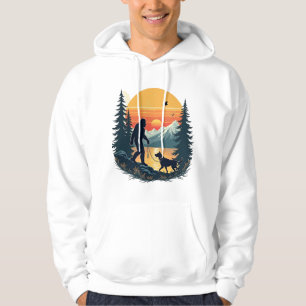 Veste À Capuche Bigfoot Vintage Marche Chien Montagne Coucher de s