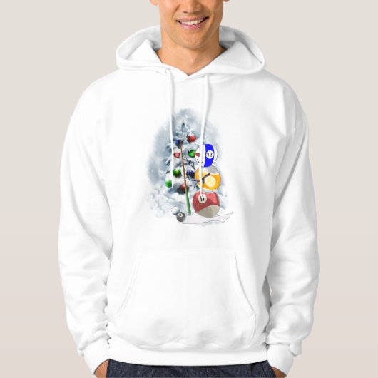 Veste À Capuche Billard Ball Snowman Noël (Devant)