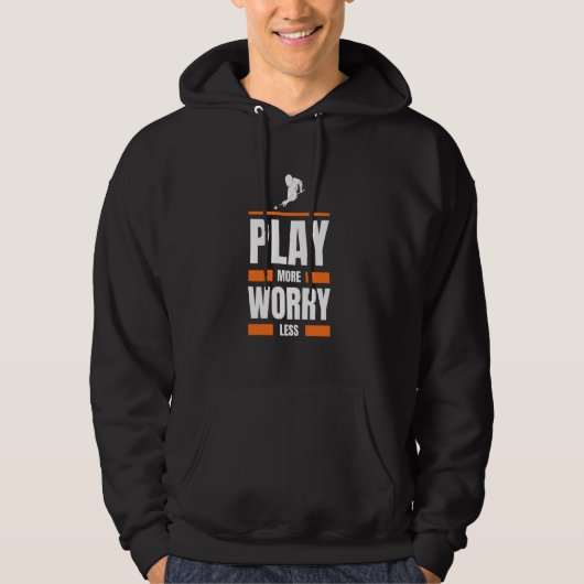 Veste À Capuche billard jouer plus d'inquiétude moins drôle tee (Devant)