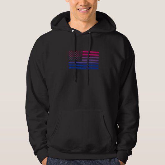 Veste À Capuche Bisexual American Flag LGBTQ Bisexual Pride Bisexu (Devant)