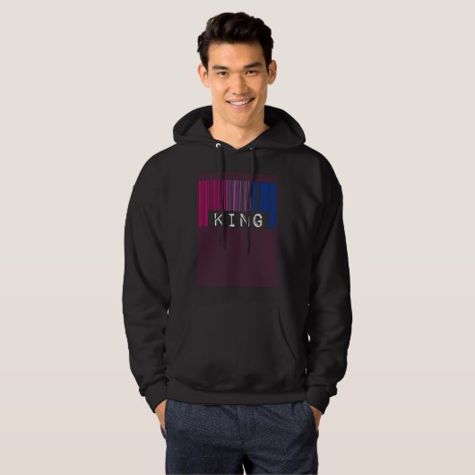 Veste À Capuche Bisexual King Barcode Trendy Bisexual Pride Flag A (Devant entier)