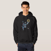 Veste À Capuche Bitcoin à l'astronaute de lune (Devant entier)