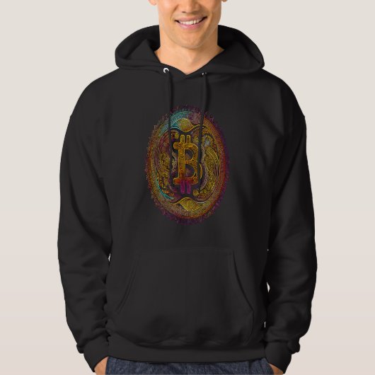 Veste À Capuche Bitcoin BTC Ar Crypto Miner Trader Mandala Graphic (Devant)