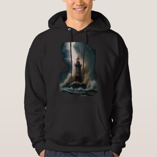 Veste À Capuche Bitcoin BTC Lighthouse Nautical Hard Money Ocean L (Devant)